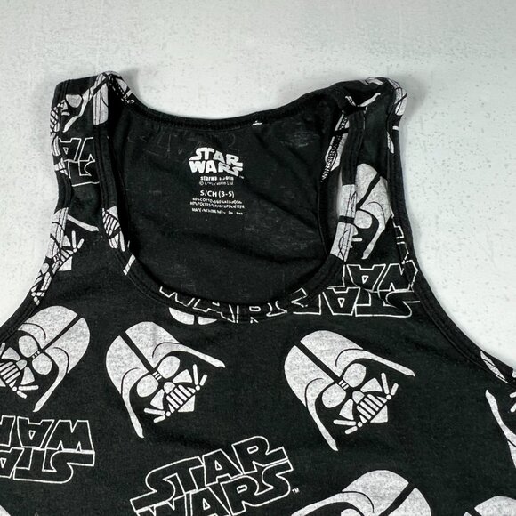 Star Wars Tank Top Shirt Youth Small Black Faded AOP Darth Vader Sleeveless Tee - Picture 3 of 9